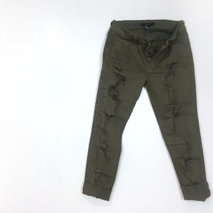 Olive Green Ripped jeans